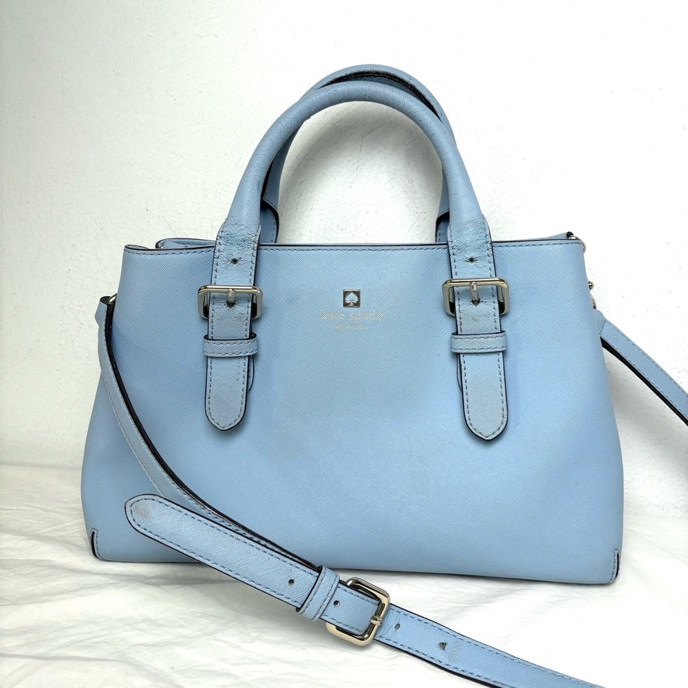 KATE SPADE Cove Street Provence Satchel Crossbody Arctic Blue Saffiano Leather - Picture 14 of 16